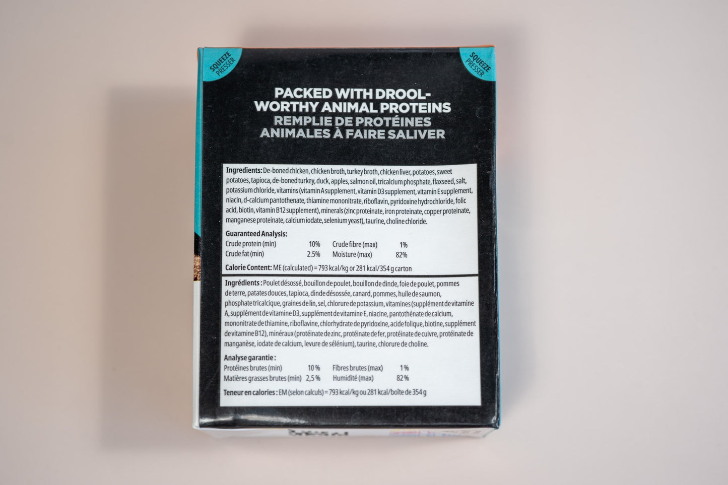 Grain-free chicken, turkey and duck stew dog food packed with drool-worthy animal proteins.