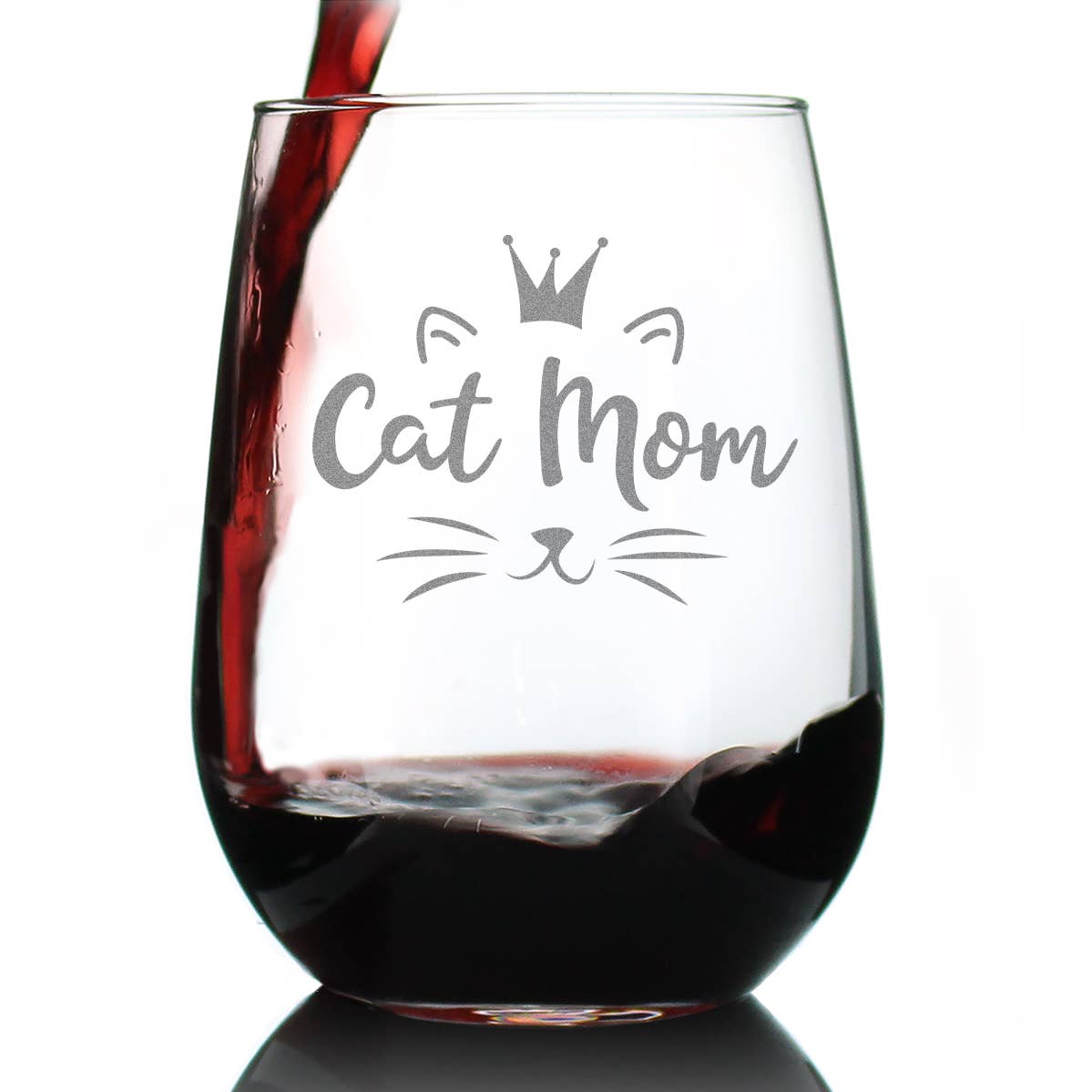 Engraved Stemless Wine Glass for Cat Moms – Furry Garden Co