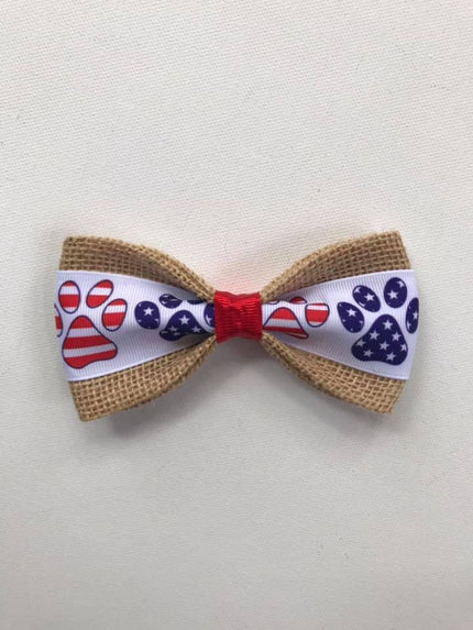 Nœud papillon patriotique imprimé patte d'animal - Noeud papillon