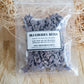 Blueberry bites for rabbits, small pets and birds made with organic blueberry and homemade organic oat flour.