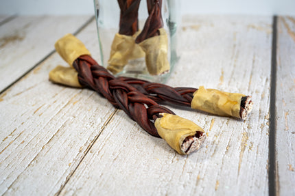 All-natural and fully digestible dog chews with no additives, fillers or bleach.