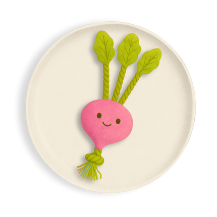 Red Root Plush Squeaky with Rope Stem