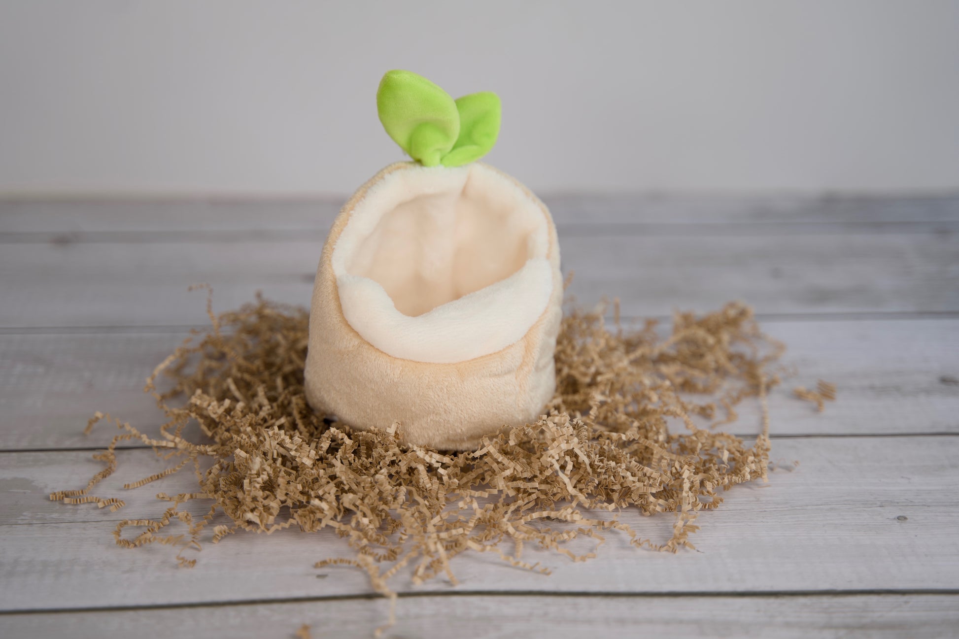 Small plush hideout for hamsters with cute leaves.