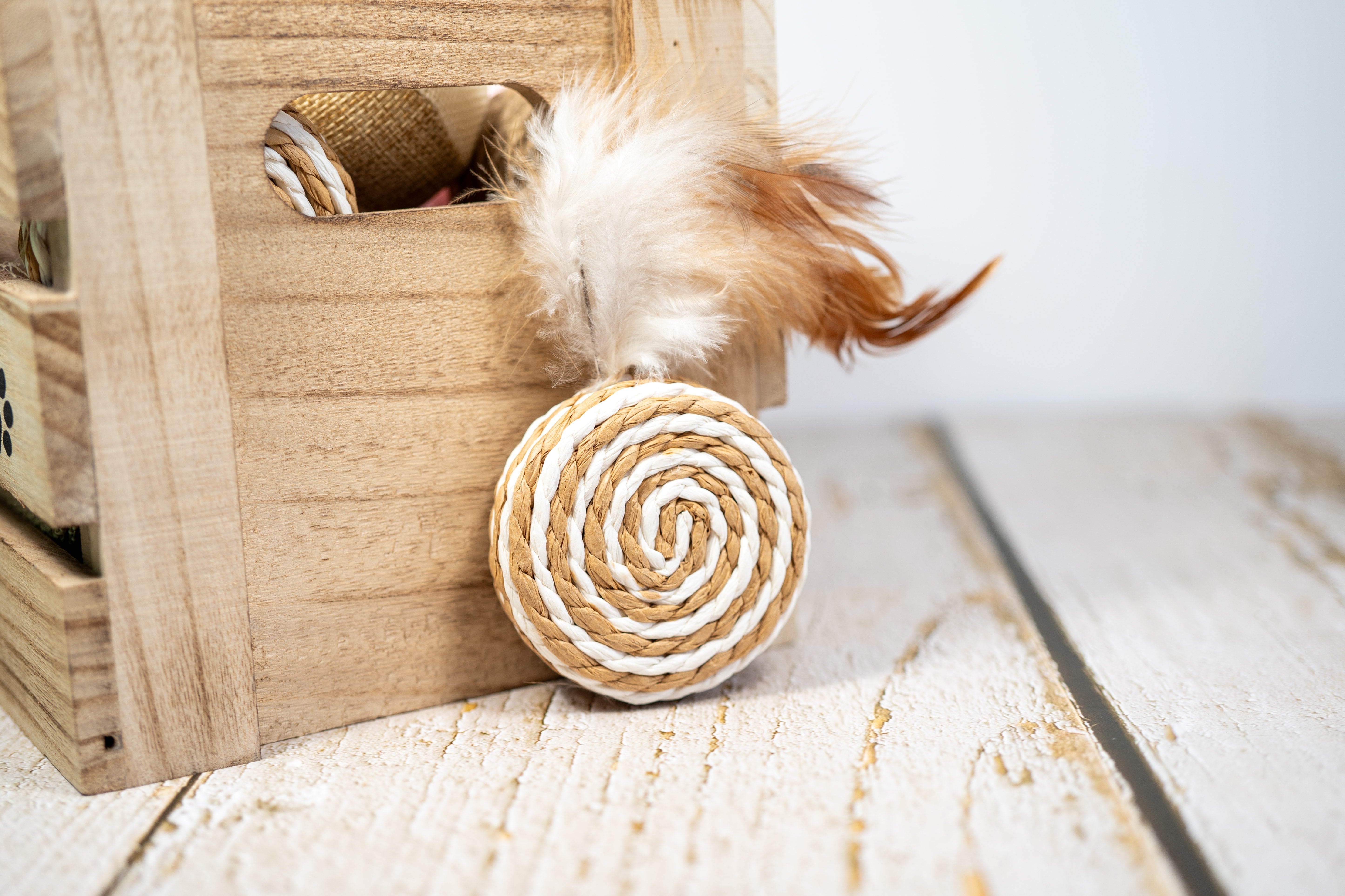 Sisal Cat Rattle with Feather – Furry Garden Co