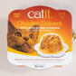 Vue de face de la nourriture humide pour chats Catit Chicken Dinner avec saveur de bœuf et citrouille.