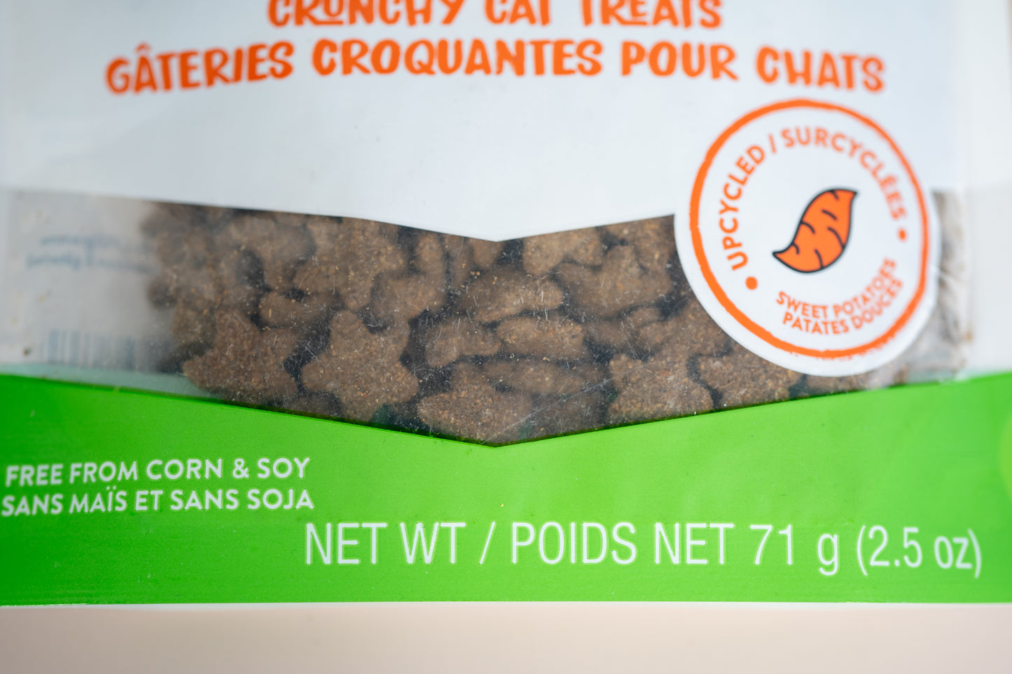 Close-up of the star-shaped bites of the Shameless Pets Catnip N Chill cat treats.