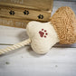 Brown bone-shaped dog rope and soft toy with 2 different textures.