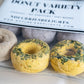 Close up image of mixed flavor donuts for small pets and birds.