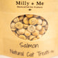 Close-up view of the salmon cat treats.