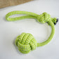 Monkey fist cotton rope with handle for dogs.