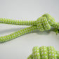 Close view of cotton rope monkey handle for dogs.