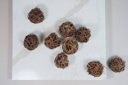 Dried willow branch chewing ball for small pets and birds.