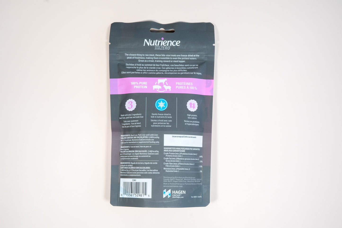 The closest thing to raw meat, Nutrience SubZero is a great treat for training rewart or meal topper.