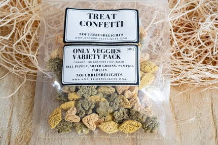 Friandises mélangées aux légumes pour petits animaux et oiseaux : poivron, mesclun, persil citrouille.