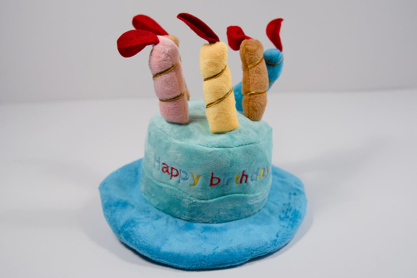 Pet Happy Birthday blue plush hat.