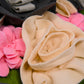 Enlarged view of a white rose of the pet feeder mat.