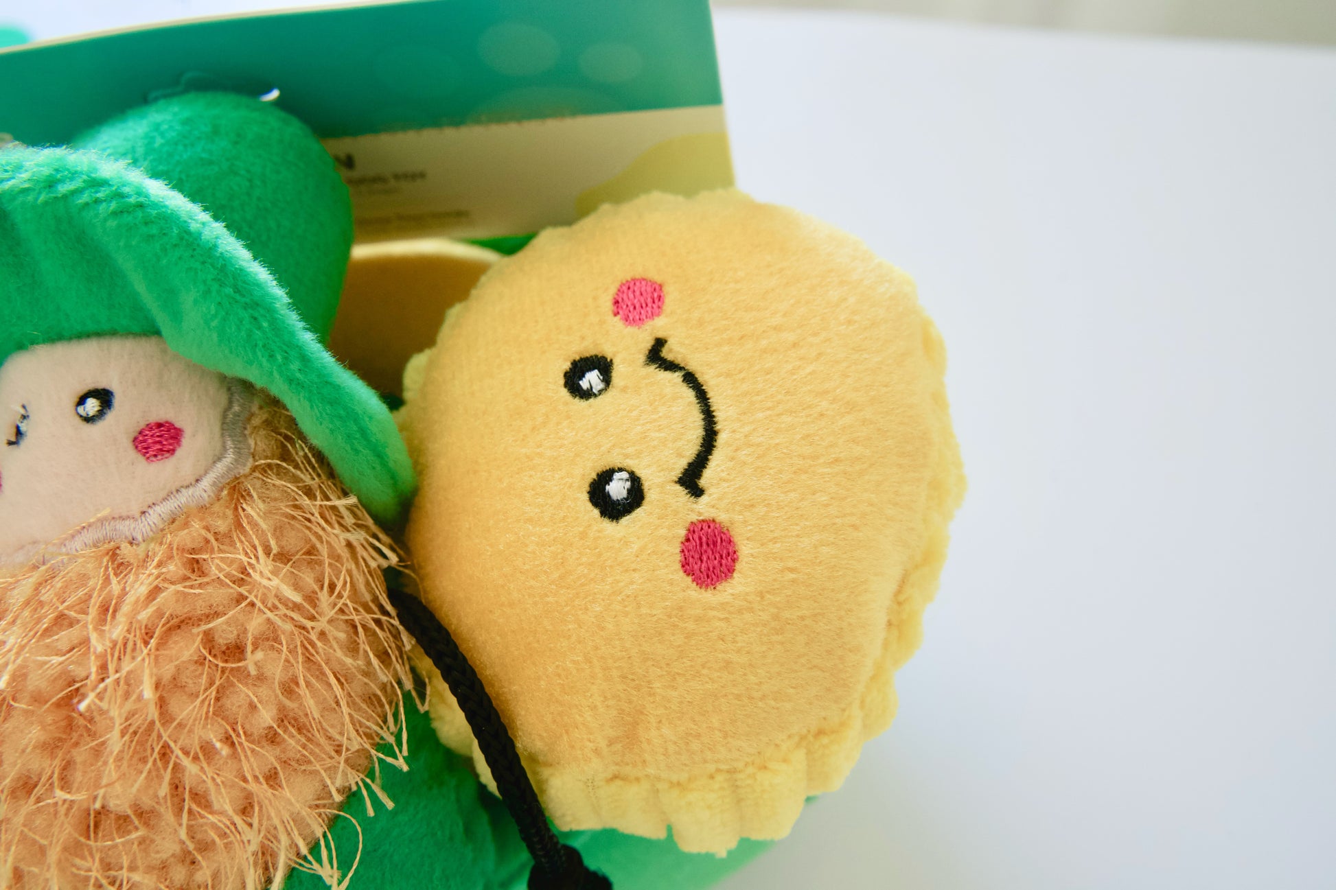 Close view of the gold coin dog toy.