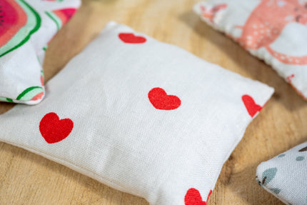 Kicker pour chat à motifs de coeurs.