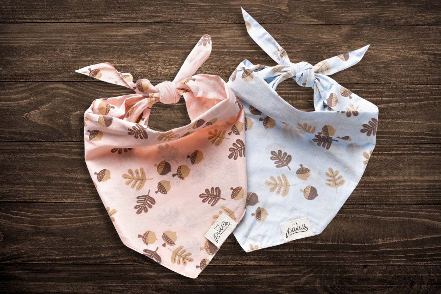 Pet bandanas on soft blues and pinks The Paws