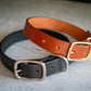 Handmade and custom leather dog collars 1 inch and 2 colors: brown and black.